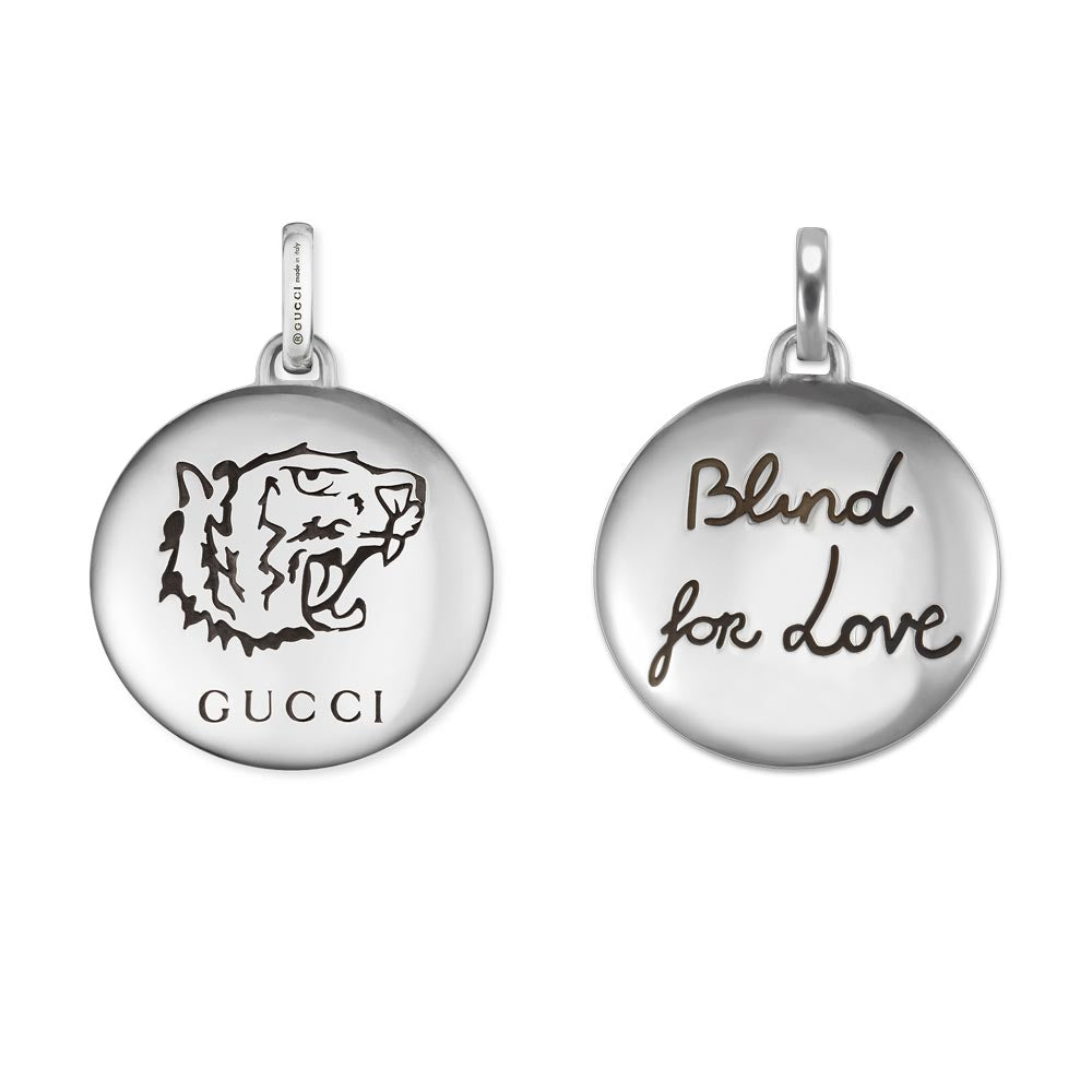 GUCCI Sterling Silver Blind for Love Heart Pendant + Chain Necklace—17”  Adj. | eBay